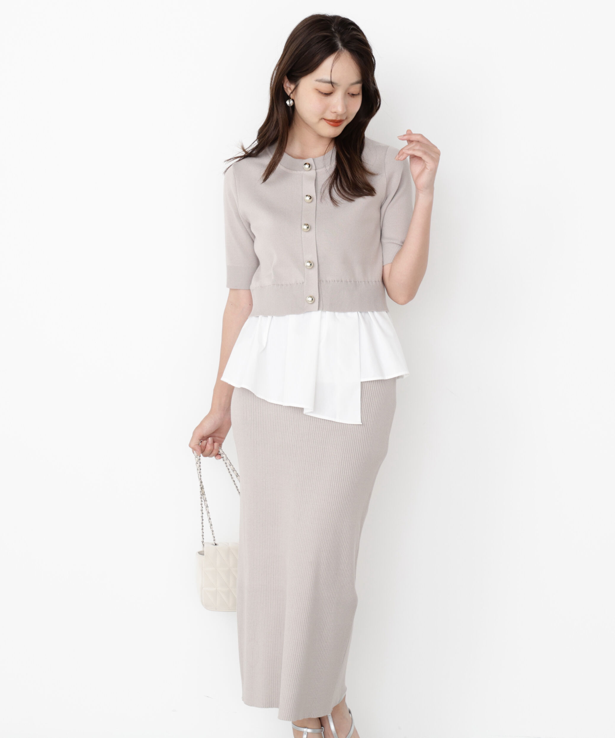 PROPORTION BODY DRESSING「レイヤード風ニットセットアップ」|ワンピース|