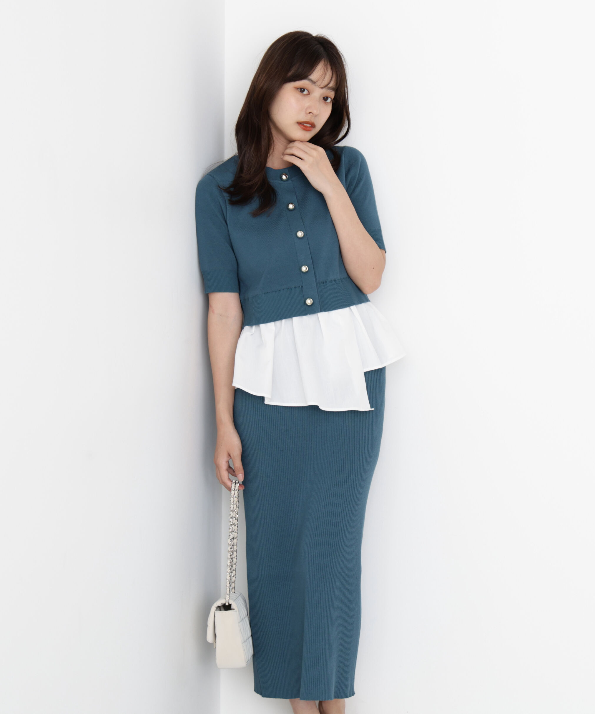 PROPORTION BODY DRESSING「レイヤード風ニットセットアップ」|ワンピース|