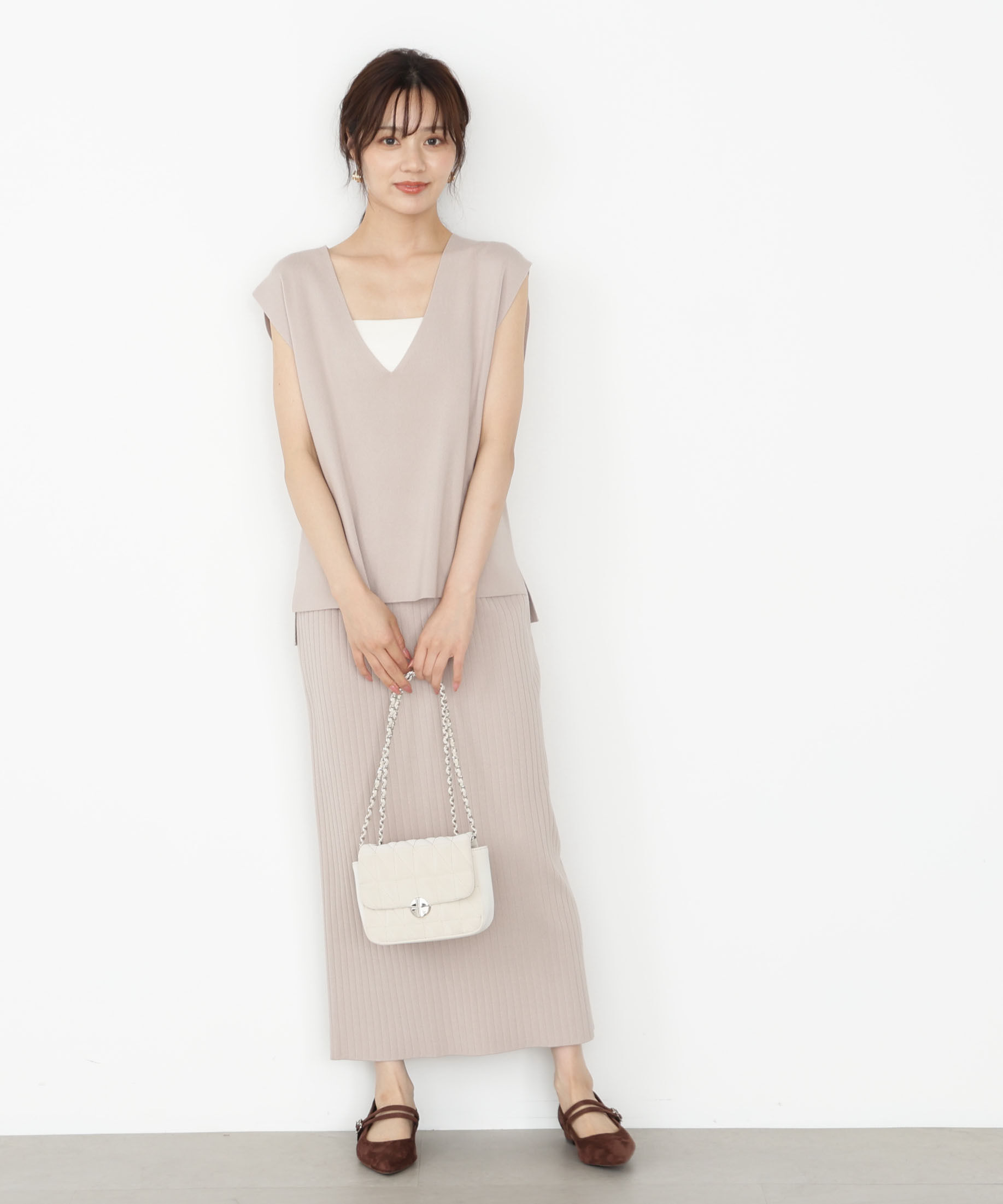 PROPORTION BODY DRESSING「ナローニットSETUP 25AW」|ワンピース|グレー