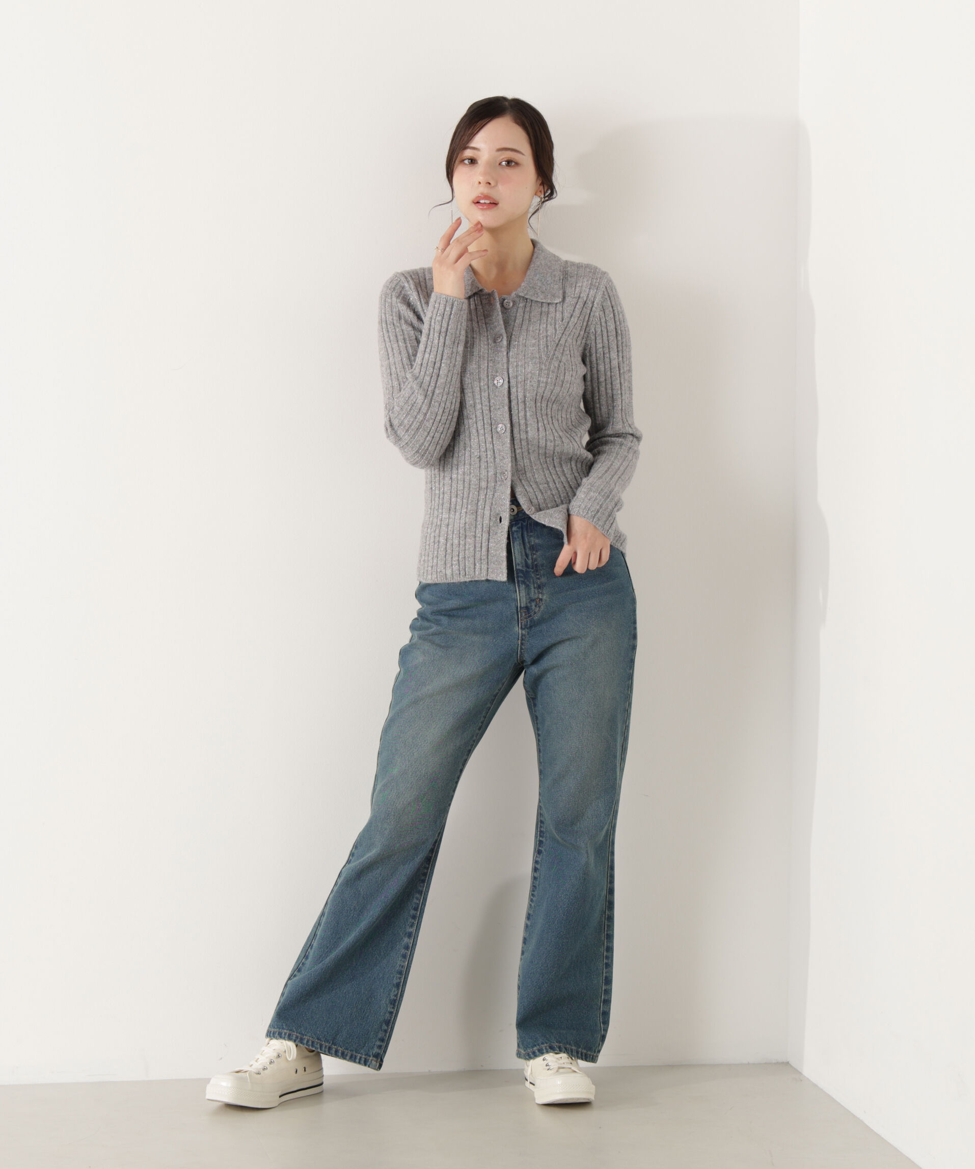 PROPORTION BODY DRESSING「カラーネックラメニット 25AW」|ニット・セーター|