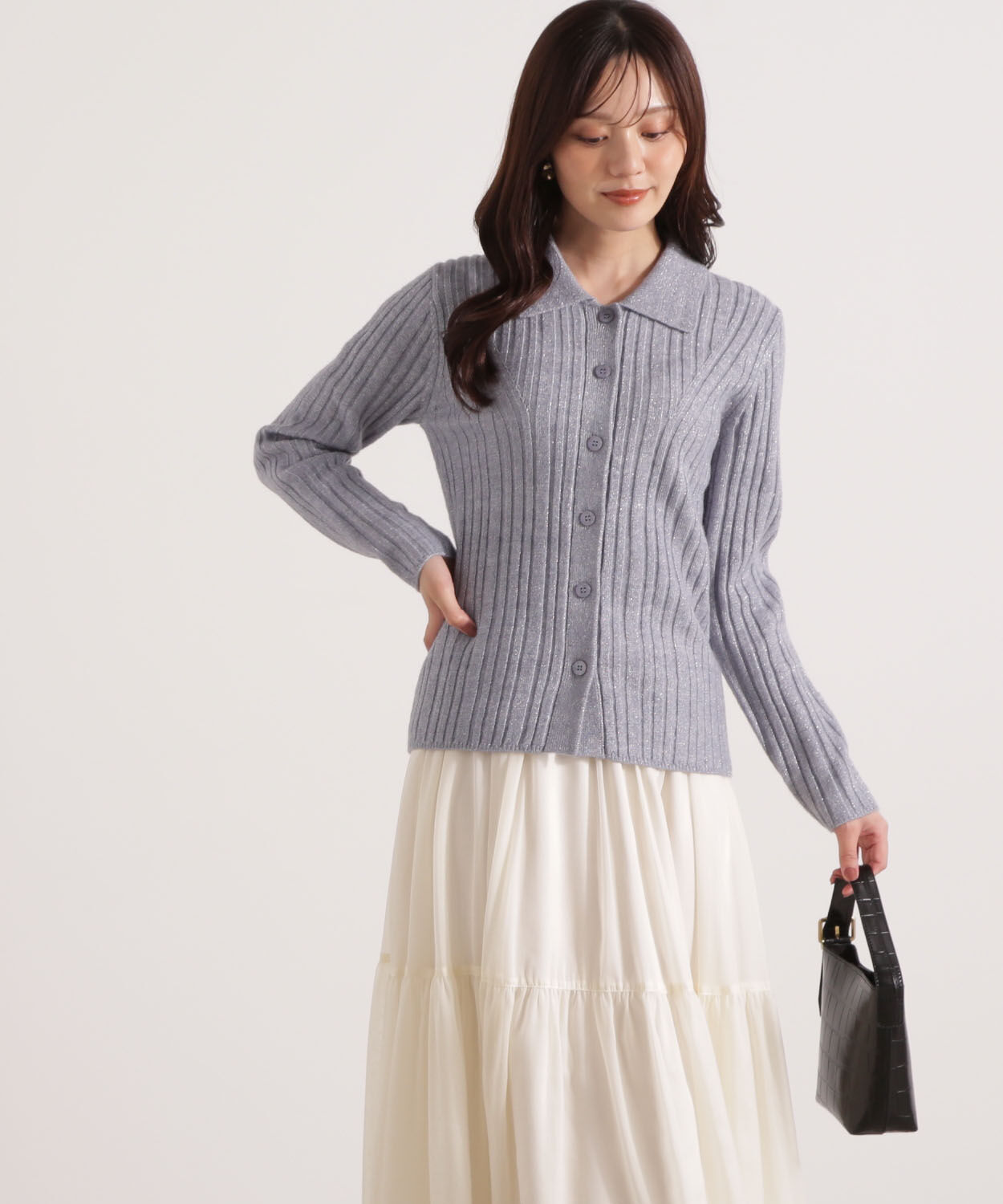 PROPORTION BODY DRESSING「カラーネックラメニット 25AW」|ニット・セーター|