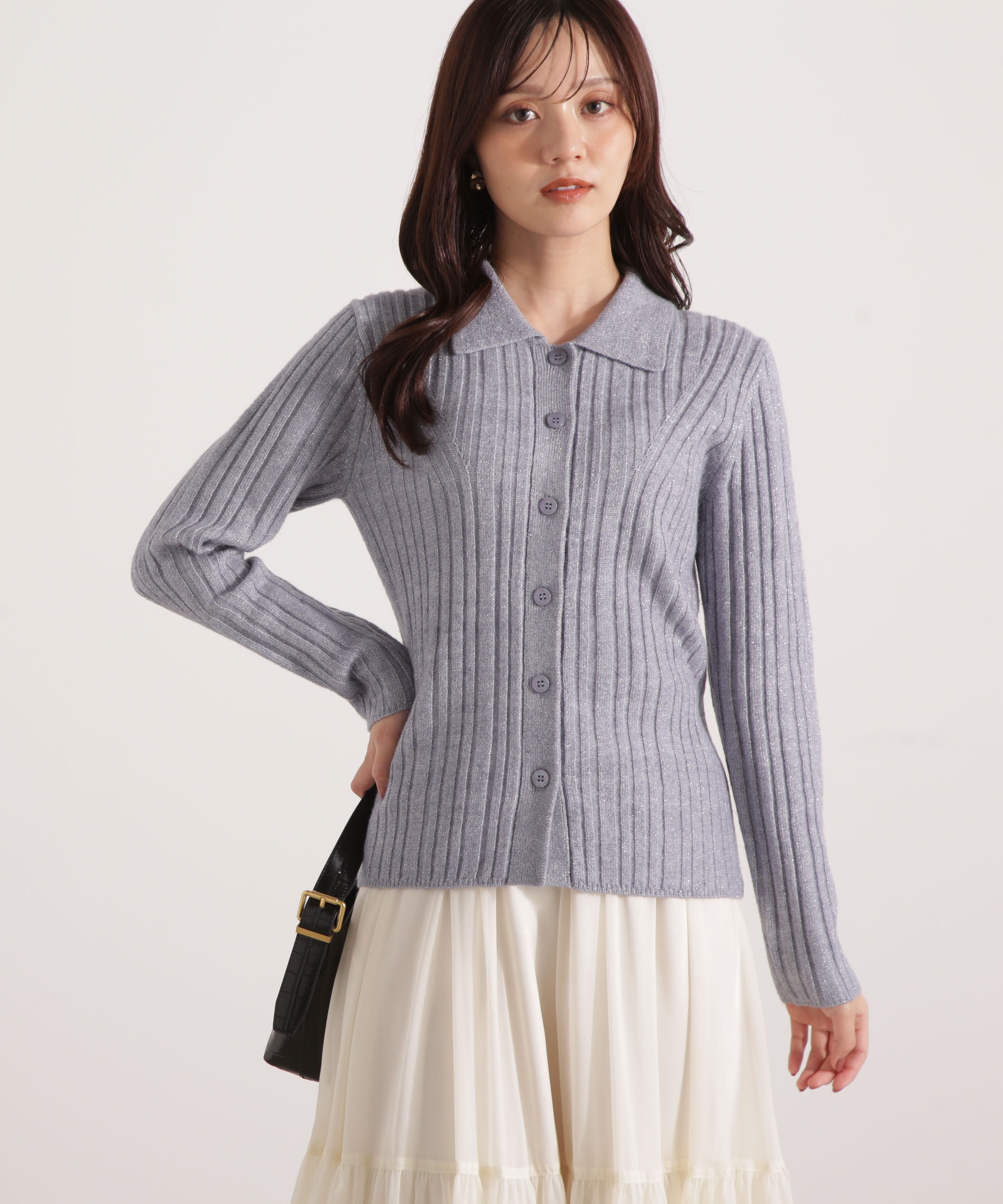 PROPORTION BODY DRESSING「カラーネックラメニット 25AW」|ニット・セーター|