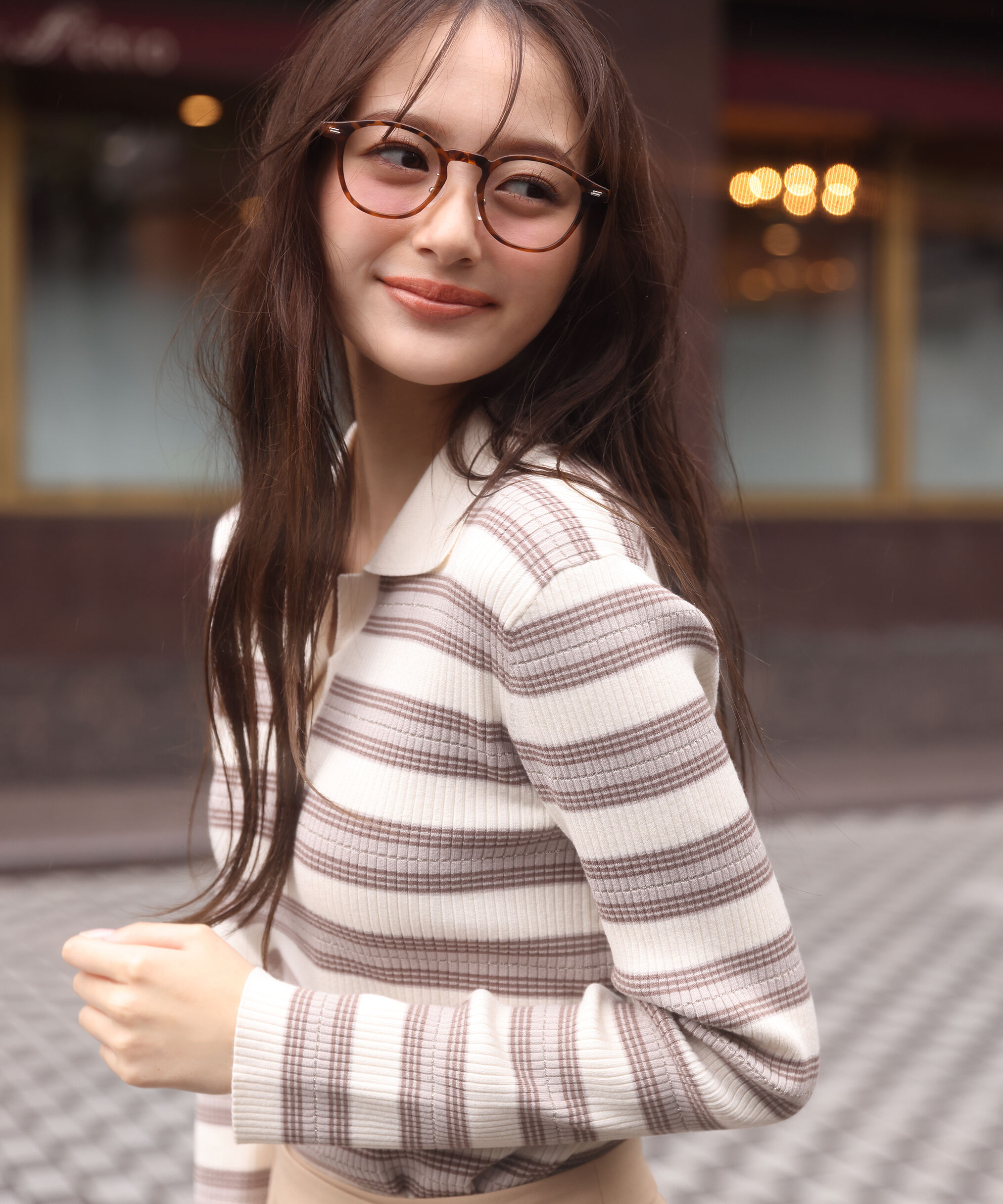 PROPORTION BODY DRESSING「ポロボーダーニット　25AW」|ニット・セーター|エクリュ1