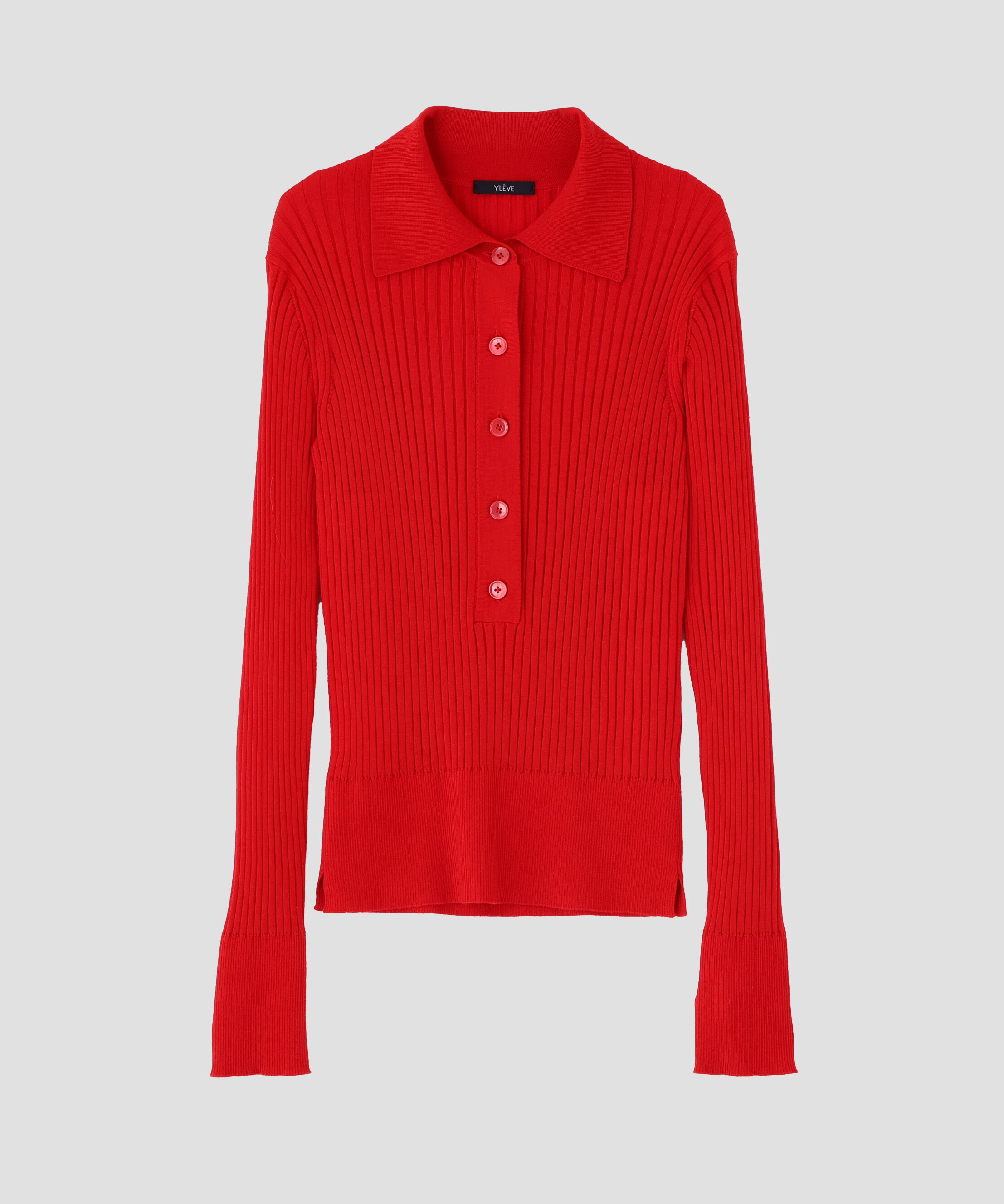 YLEVE 「YLEVE / WOOL SILK CASHMERE RIB KNIT POLO」|ニット・セーター|