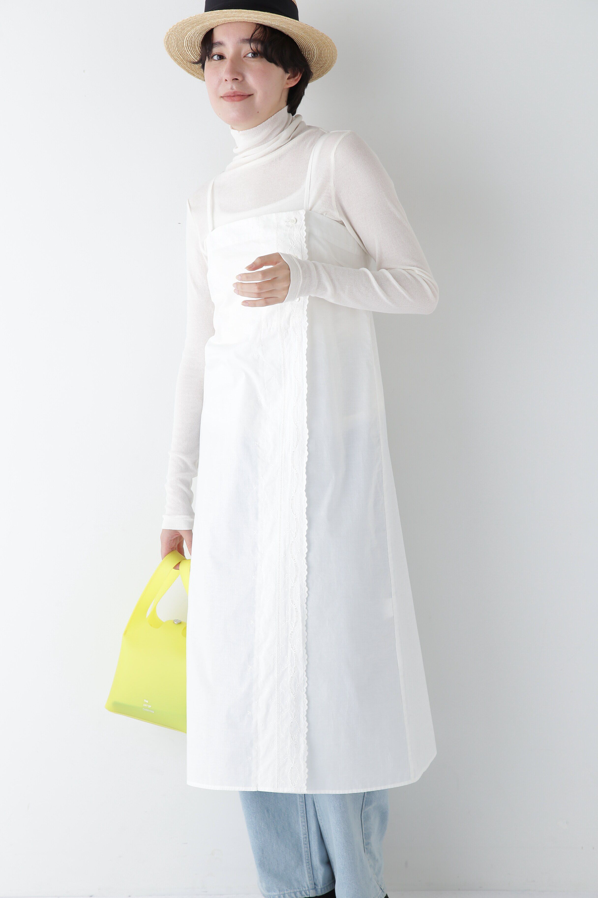  「◆ヴィンテージ風レースノースリワンピース」|ワンピース|ホワイト