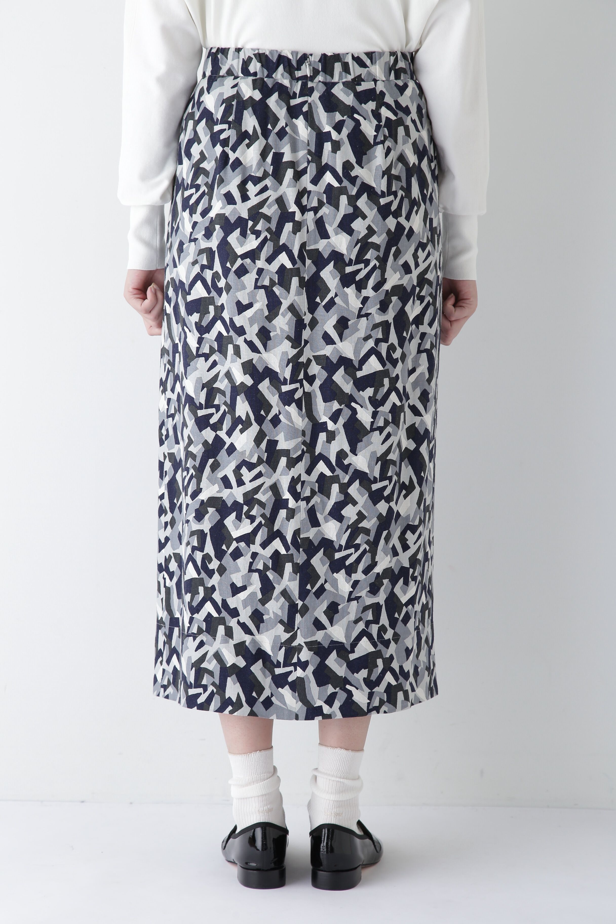  「◆レーヨン麻キャンバスカモジオメトリックＰＴタックコクーンスカート」|スカート|