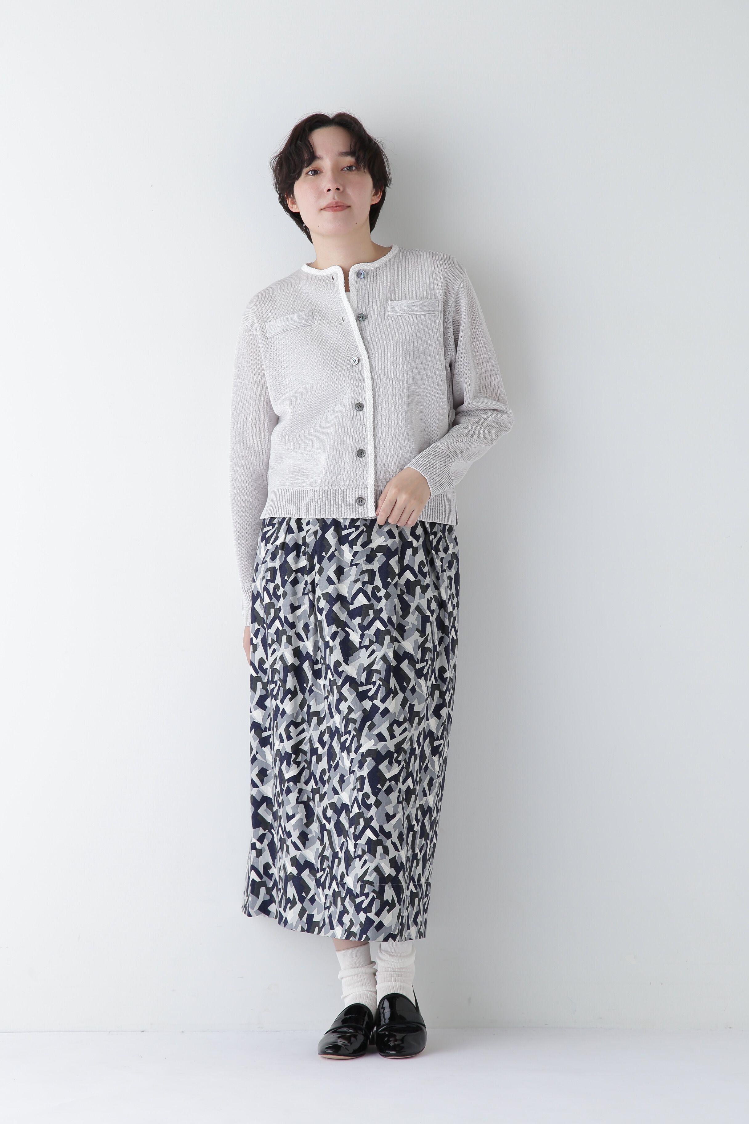  「◆レーヨン麻キャンバスカモジオメトリックＰＴタックコクーンスカート」|スカート|