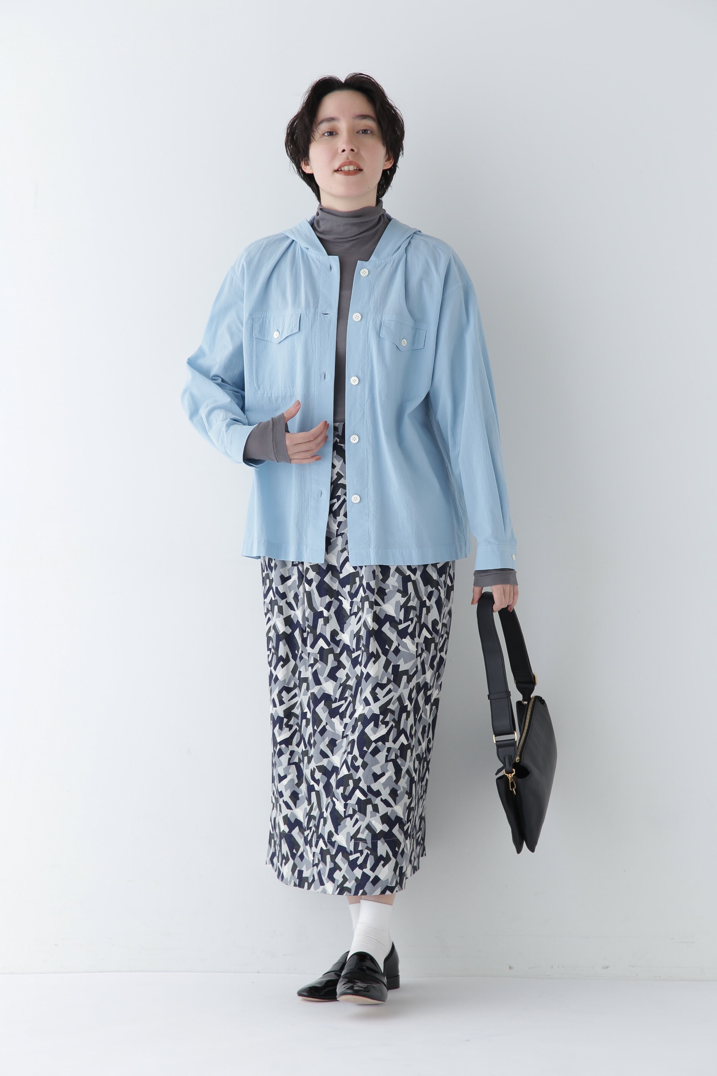  「◆レーヨン麻キャンバスカモジオメトリックＰＴタックコクーンスカート」|スカート|