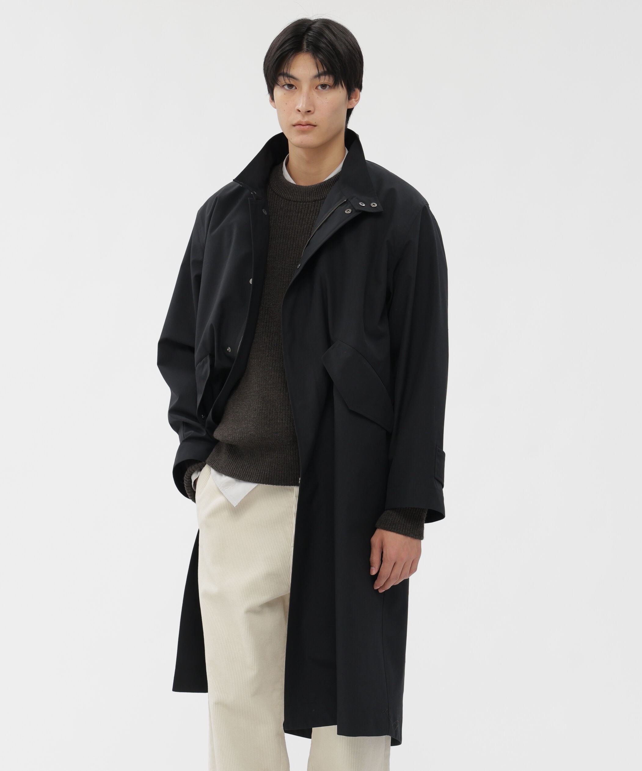 MARGARET HOWELL「SHOWERPROOF WOOL COAT」|その他|BLACK