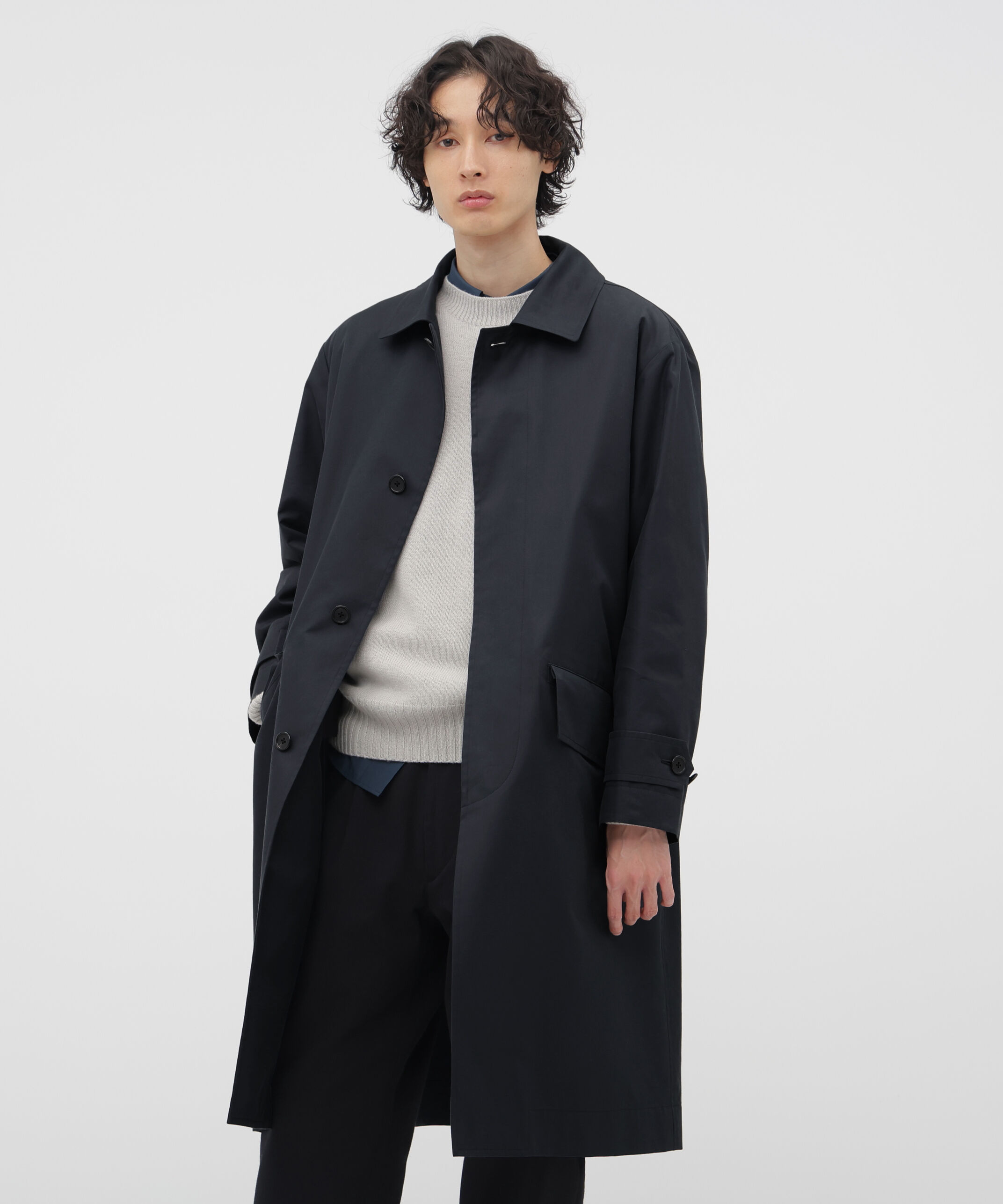 MARGARET HOWELL「COTTON NYLON GABARDINE COAT」|その他|DARK NAVY1