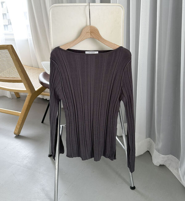 Doux archives「ボートネックランダムリブニット」|ニット・セーター|