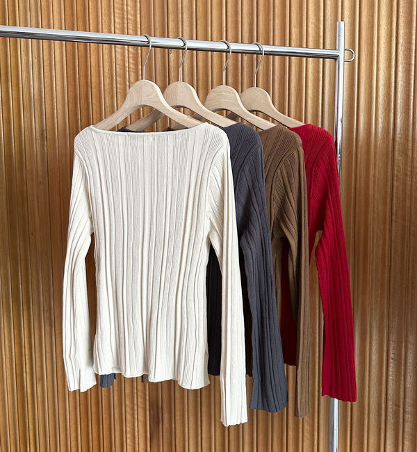 Doux archives「ボートネックランダムリブニット」|ニット・セーター|