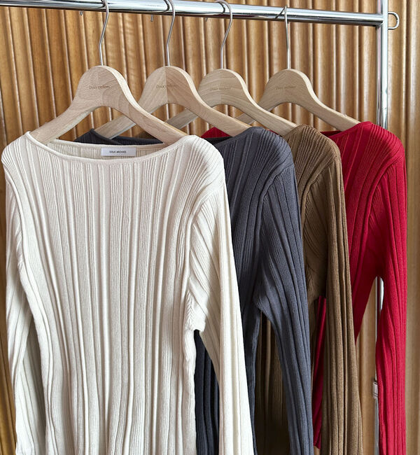 Doux archives「ボートネックランダムリブニット」|ニット・セーター|