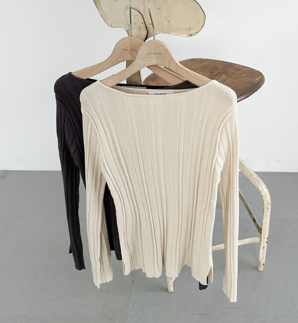 Doux archives「ボートネックランダムリブニット」|ニット・セーター|