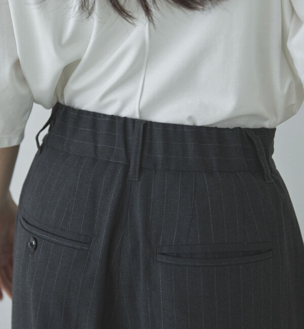 Doux archives「ストライプ３タックワイドパンツ」|チノ|