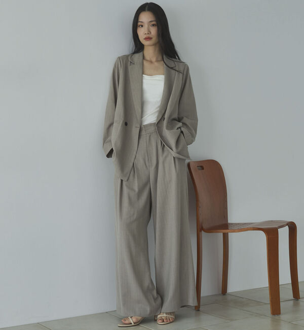 Doux archives「ストライプ３タックワイドパンツ」|チノ|