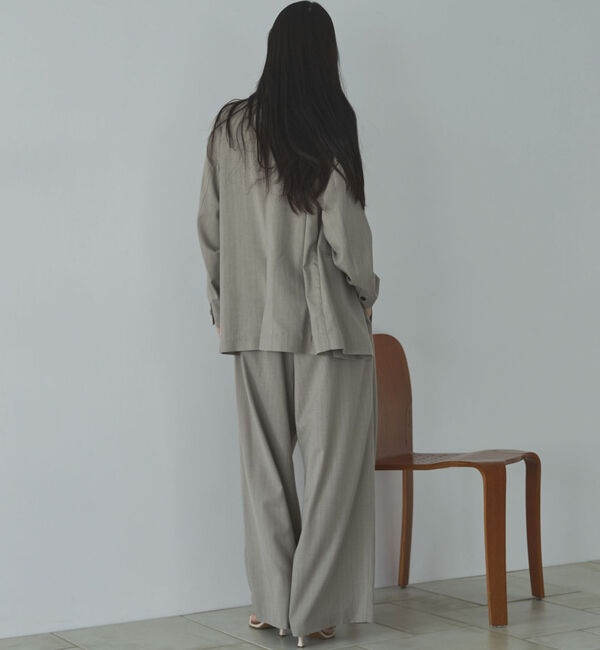 Doux archives「ストライプ３タックワイドパンツ」|チノ|