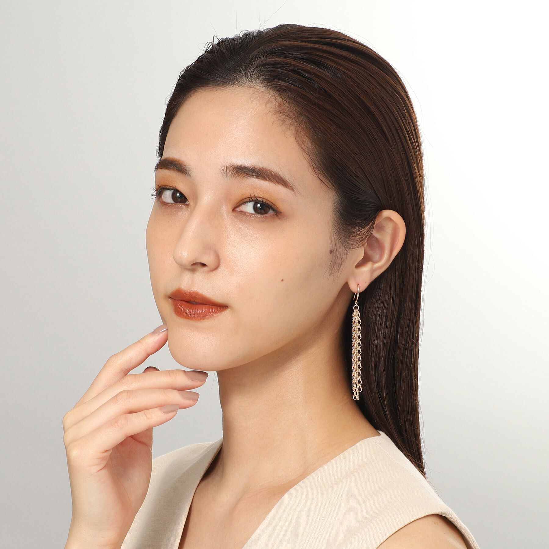 COCOSHNIK「K10キヘイミックスチェーン フックピアス」|ピアス|