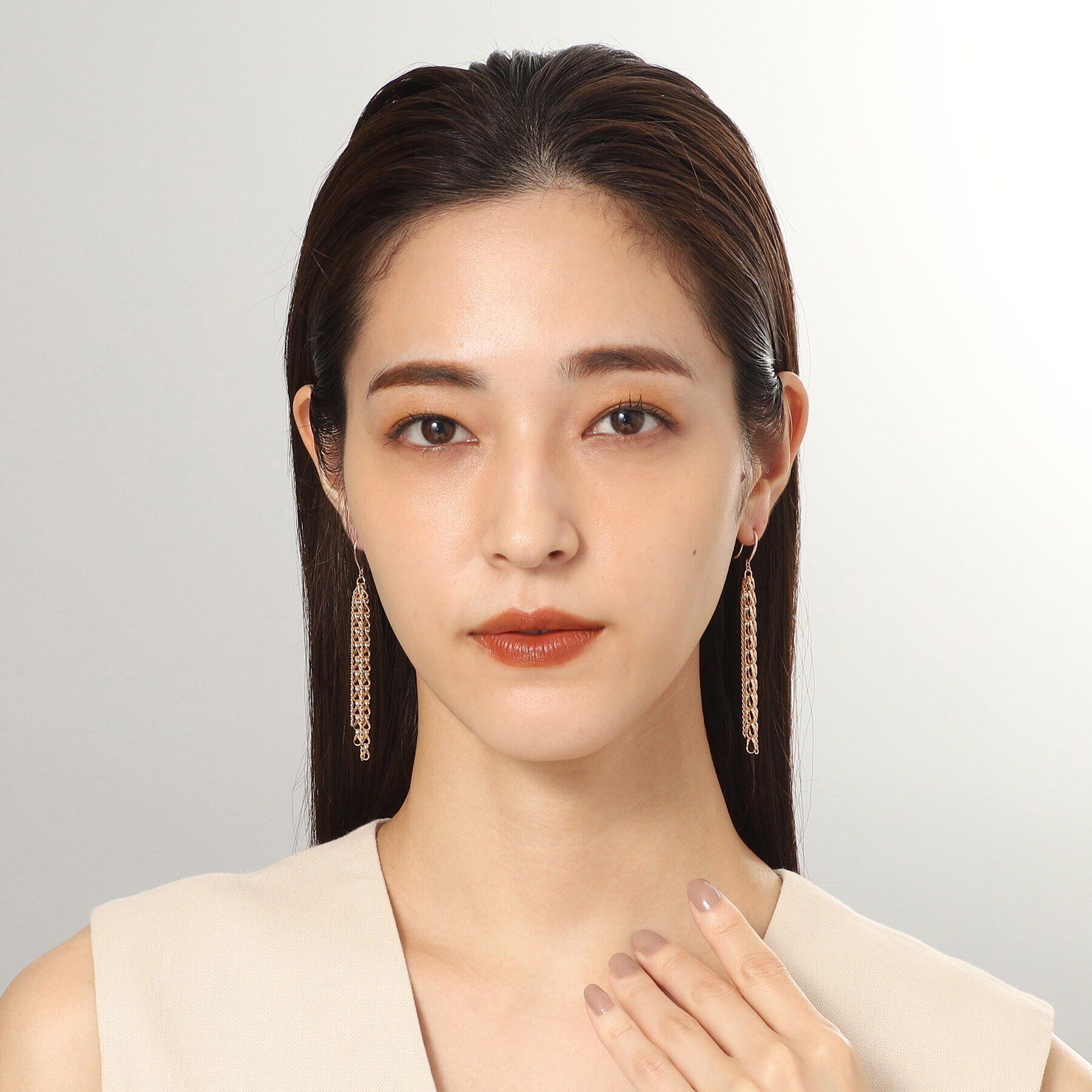 COCOSHNIK「K10キヘイミックスチェーン フックピアス」|ピアス|