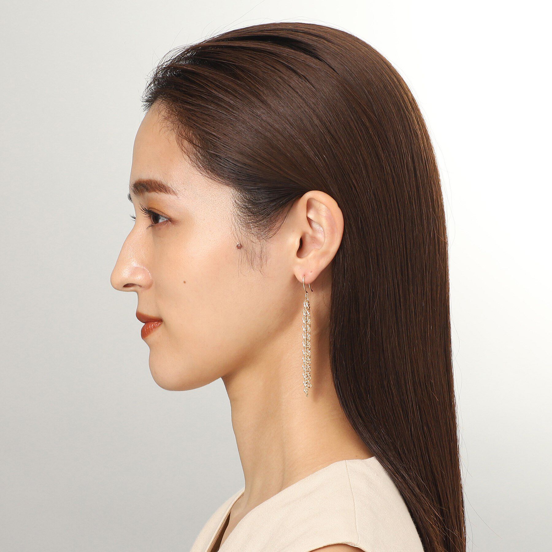 COCOSHNIK「K10キヘイミックスチェーン フックピアス」|ピアス|