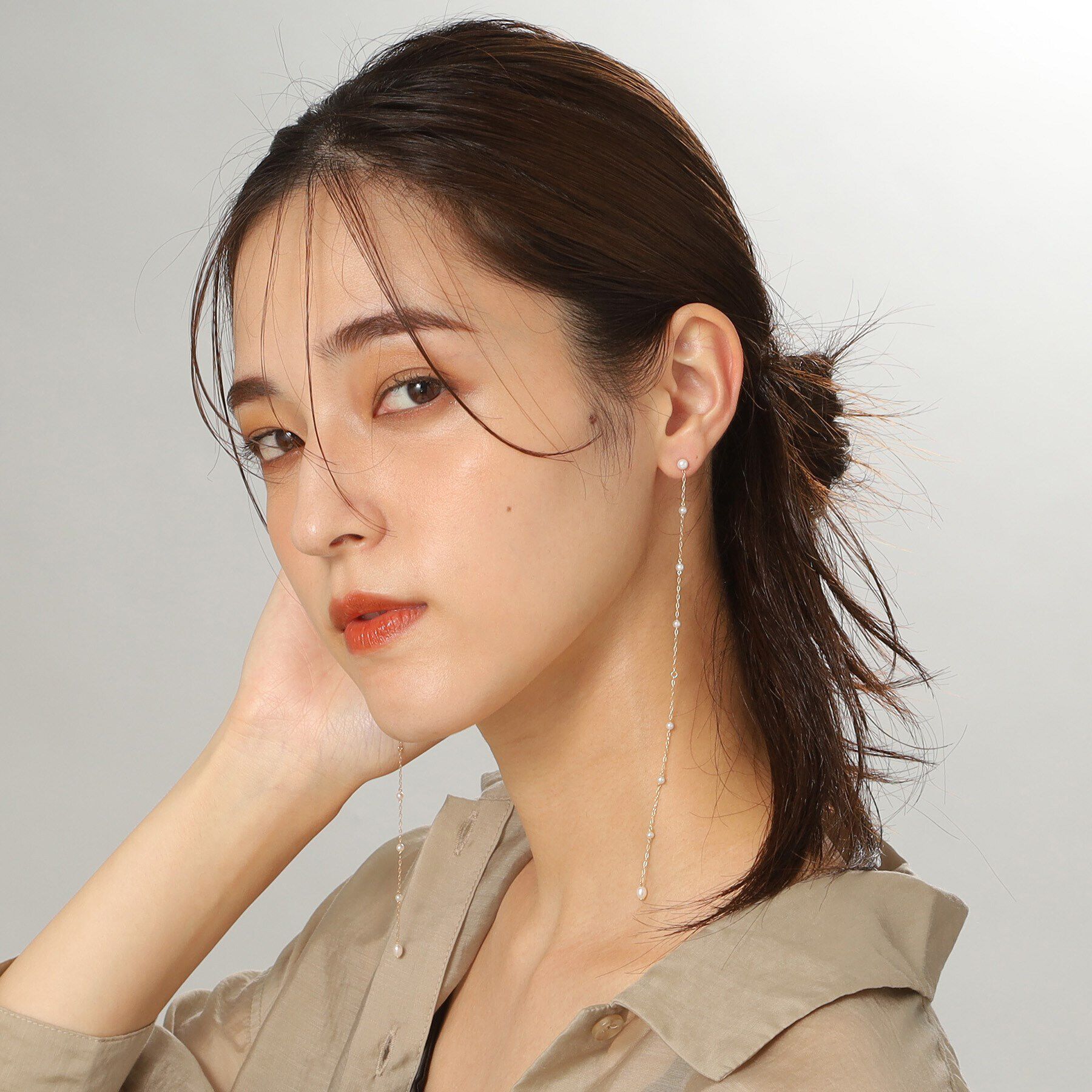 COCOSHNIK「K10パール ステーション2WAY スタッドピアス」|ピアス|