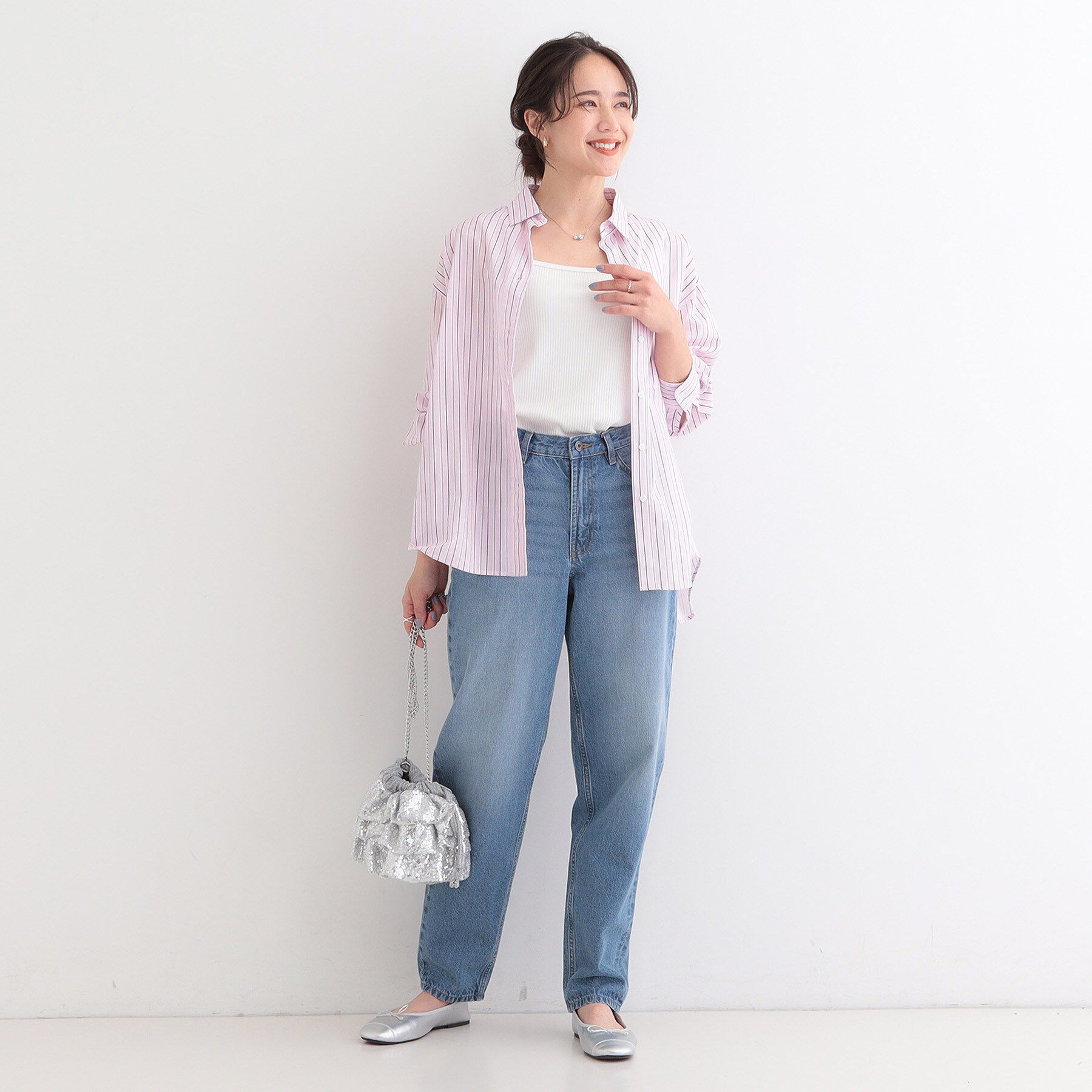 SHOO･LA･RUE「【SHOO・LA・RUE DENIM】大人のきれいめカジュアルに デニムテーパードパンツ」|デニム|