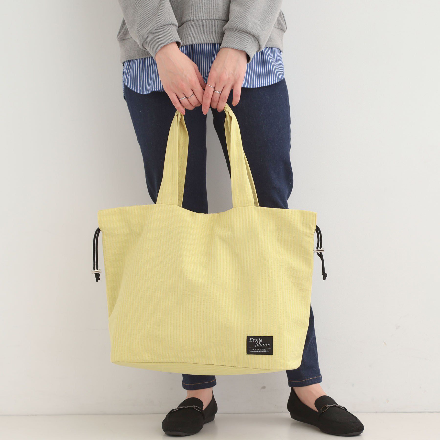 SHOO･LA･RUE「ぽこぽこ生地ビッグトートバッグ」|トートバッグ|イエロー(332)