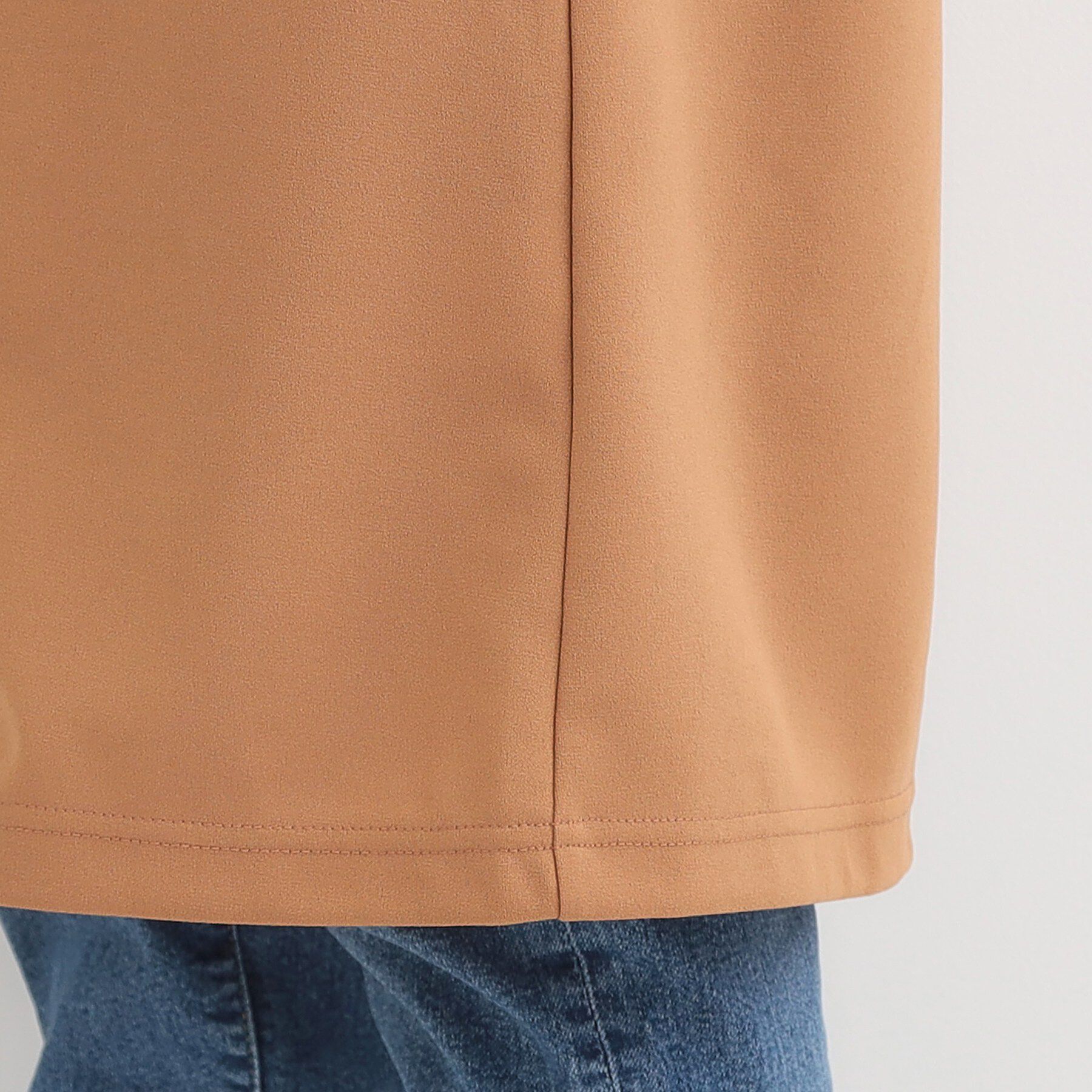 SHOO･LA･RUE「【2点セット/洗濯機可/S-LL】ジレにもなるジャンスカ+5分袖Tシャツ」|ワンピース|