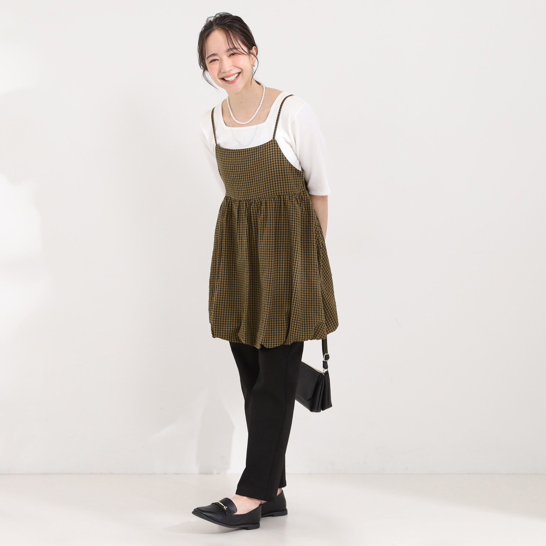 SHOO･LA･RUE「ギンガムチェック柄バルーンキャミ」|チュニック|