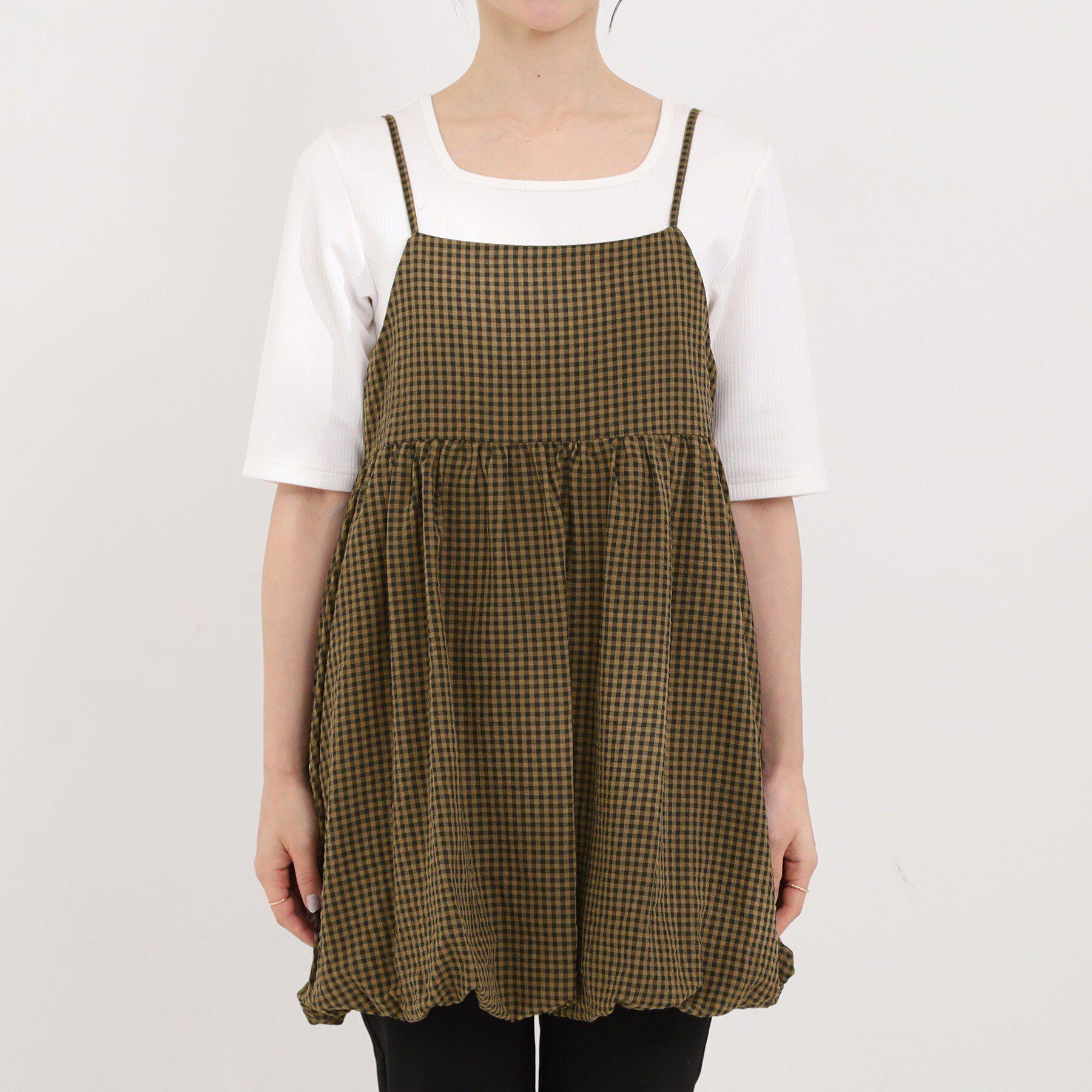 SHOO･LA･RUE「ギンガムチェック柄バルーンキャミ」|チュニック|