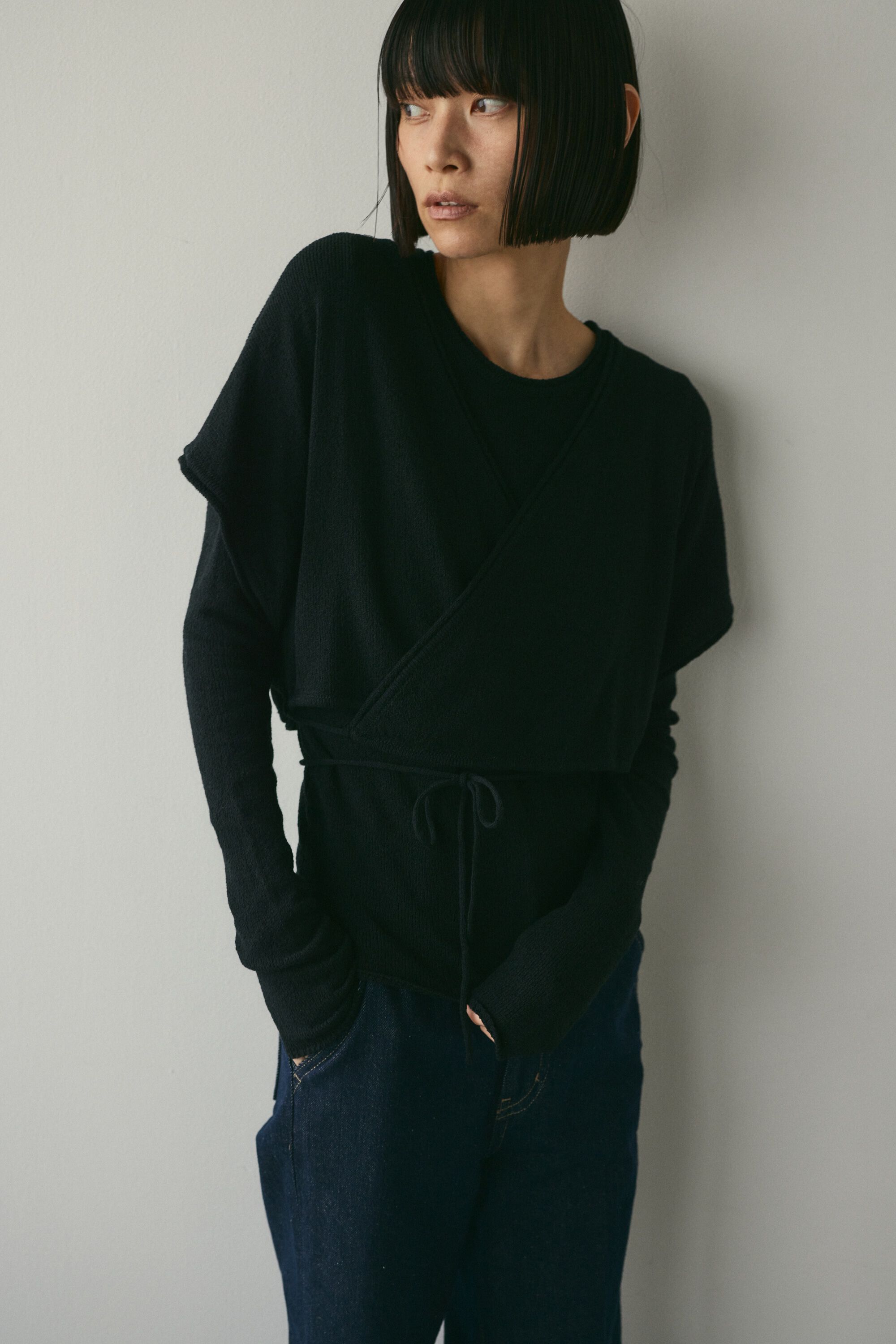 STYLEMIXER「カシュクールベストセットニット」|ニット・セーター|