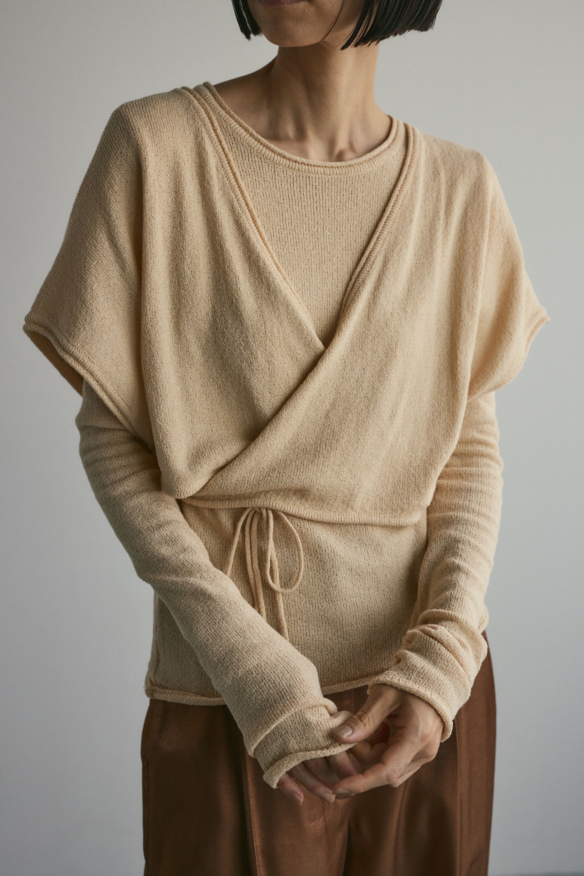 STYLEMIXER「カシュクールベストセットニット」|ニット・セーター|