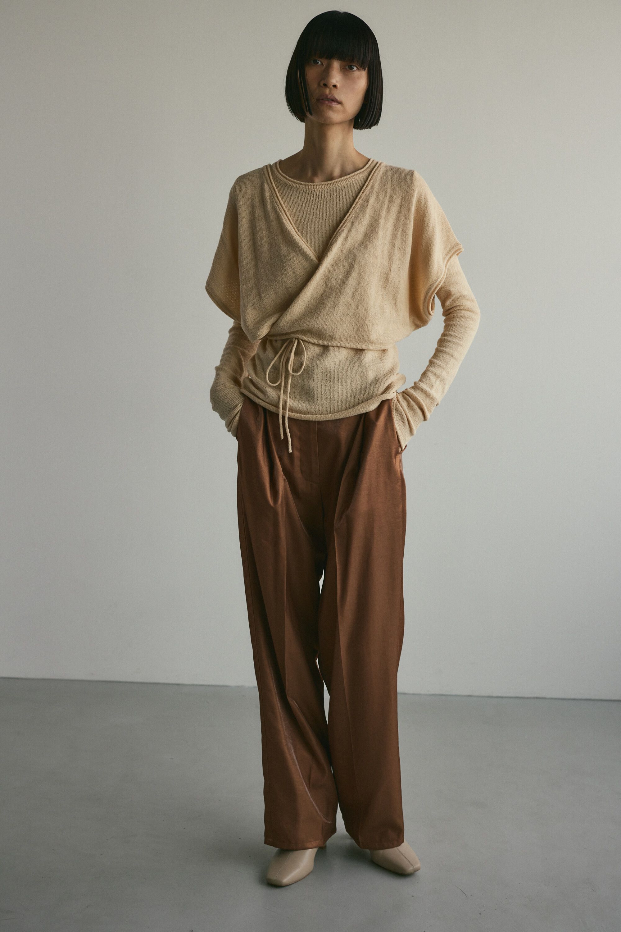 STYLEMIXER「カシュクールベストセットニット」|ニット・セーター|