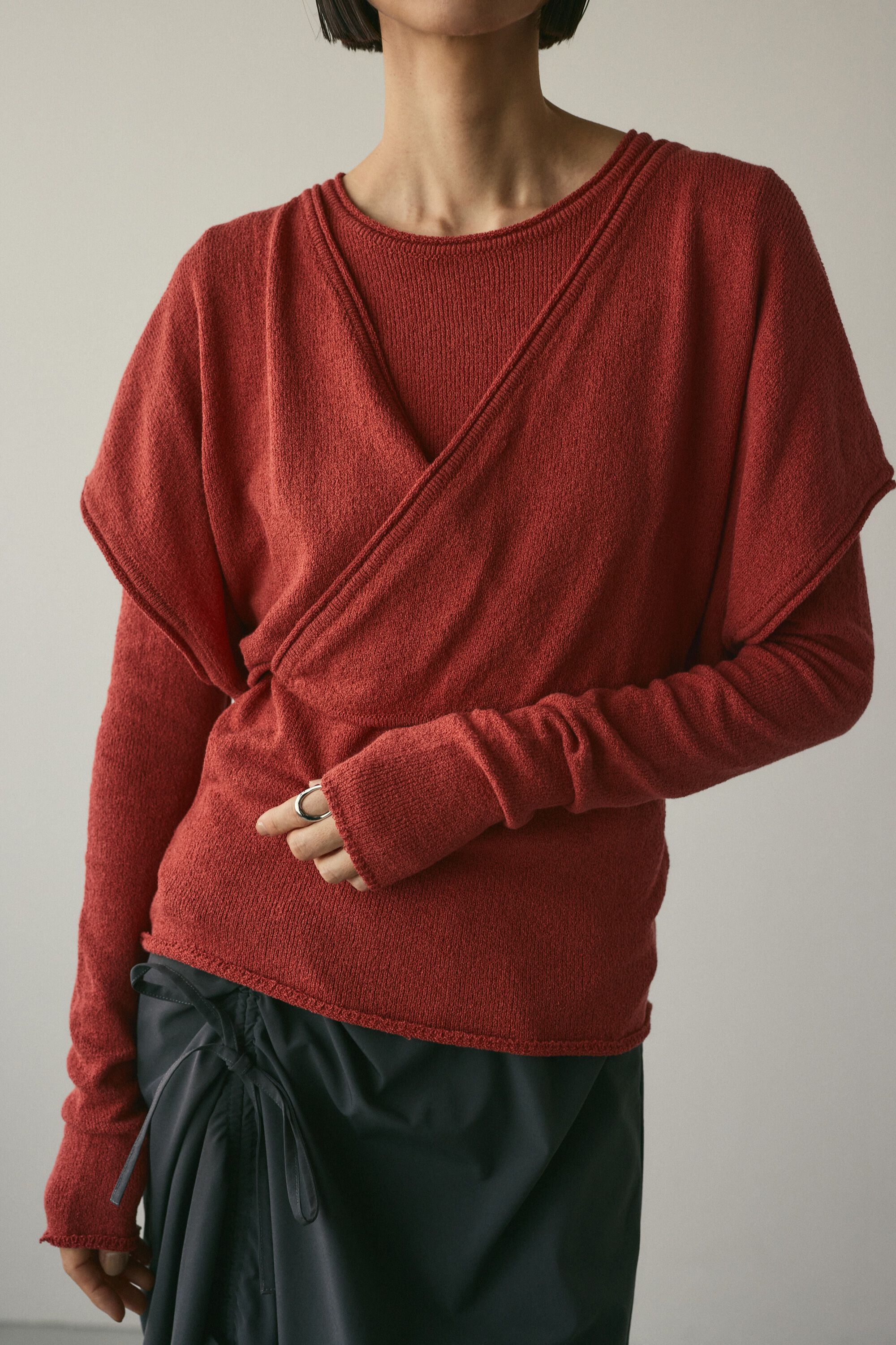 STYLEMIXER「カシュクールベストセットニット」|ニット・セーター|