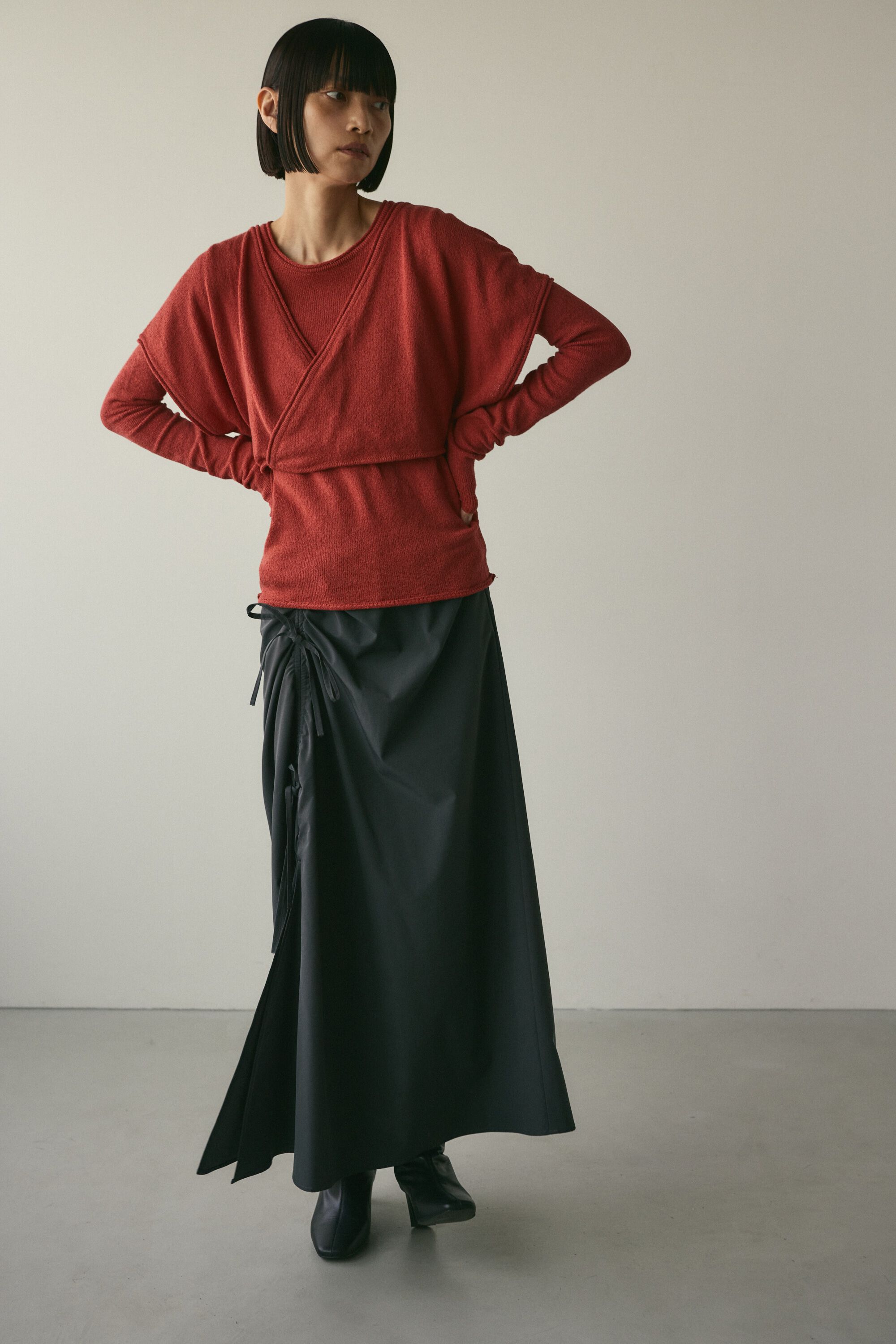 STYLEMIXER「カシュクールベストセットニット」|ニット・セーター|