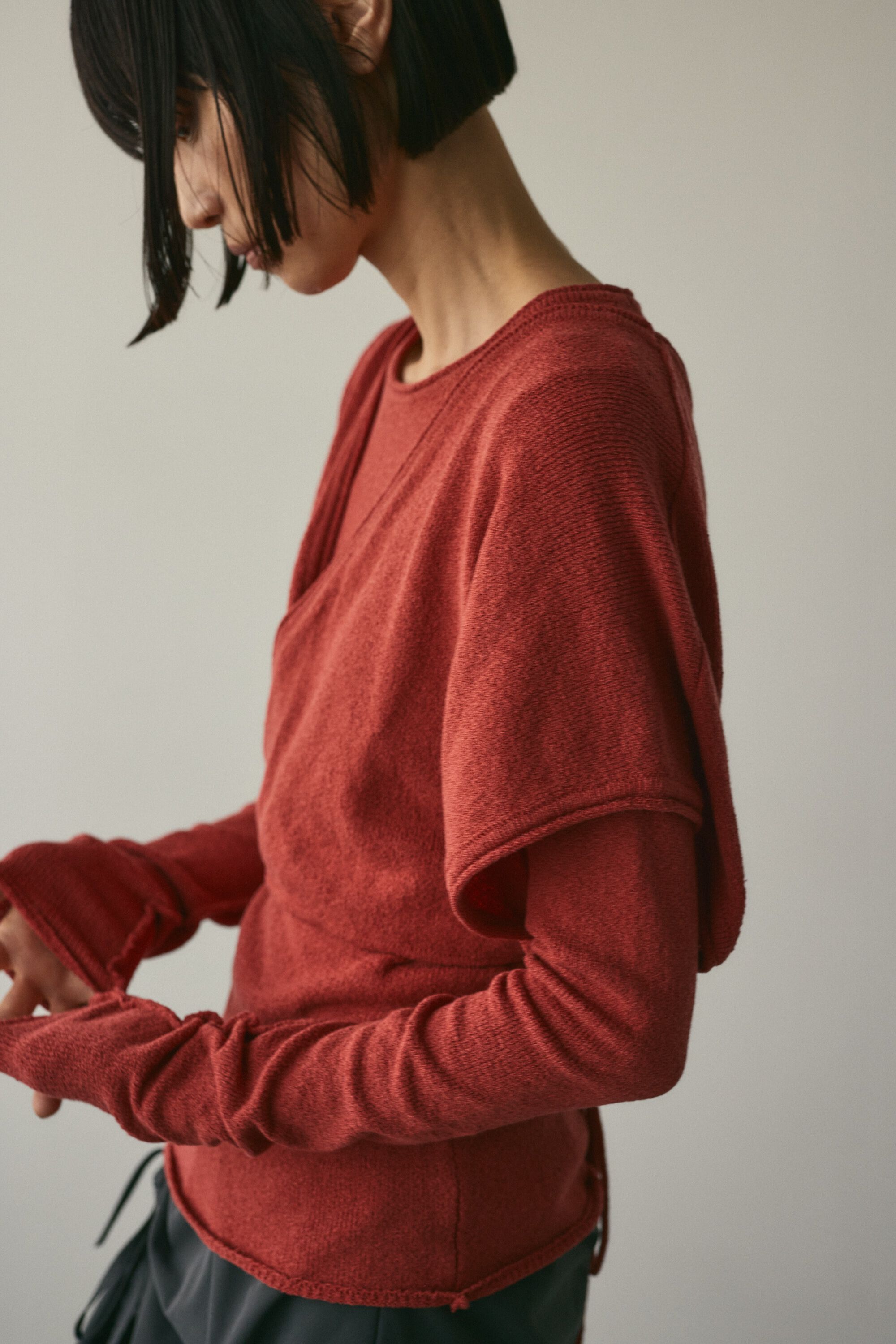 STYLEMIXER「カシュクールベストセットニット」|ニット・セーター|