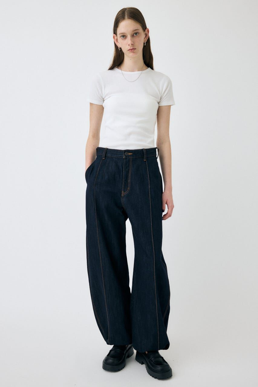 MOUSSY「PIN TUCK COCOON STRAIGHT」|デニム|