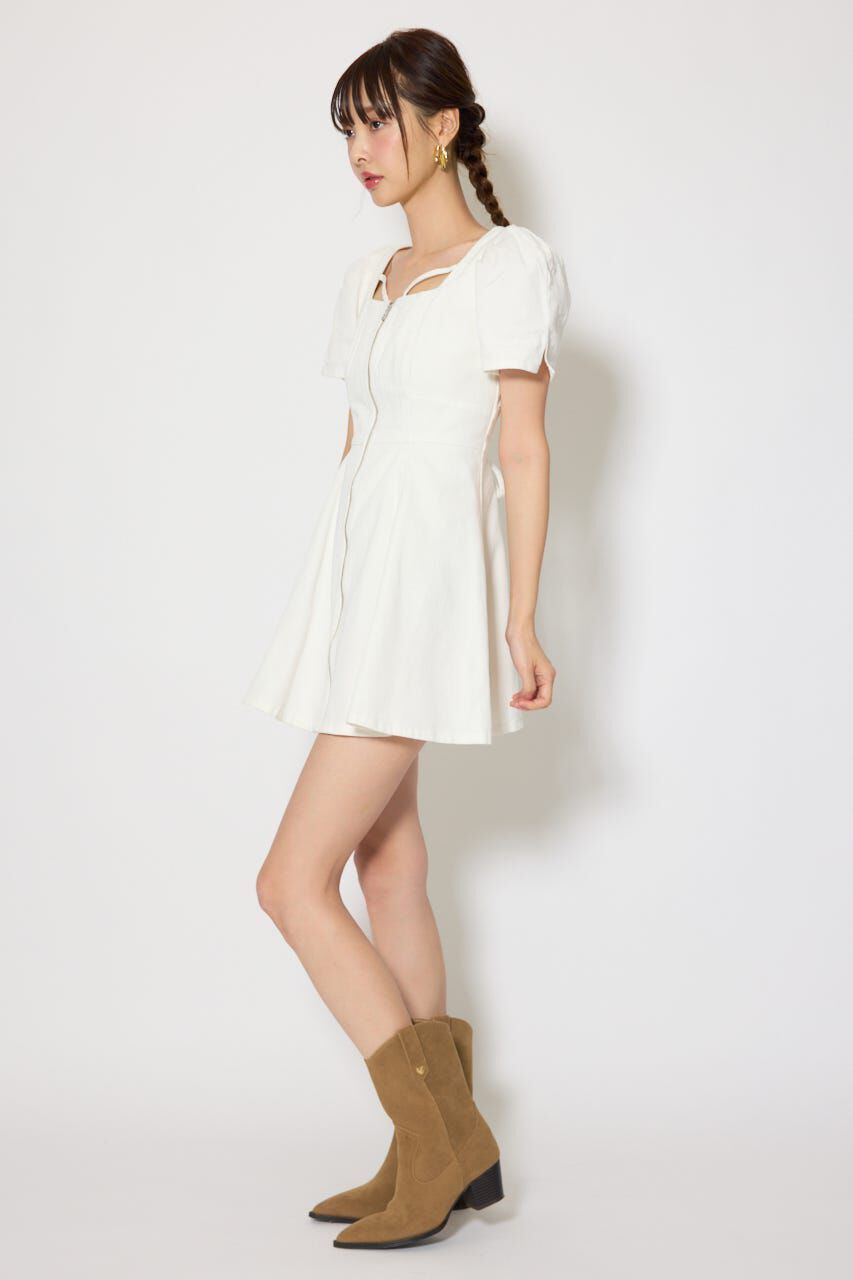 rienda「フロントジップマーメイドデニムミニワンピース」|ワンピース|