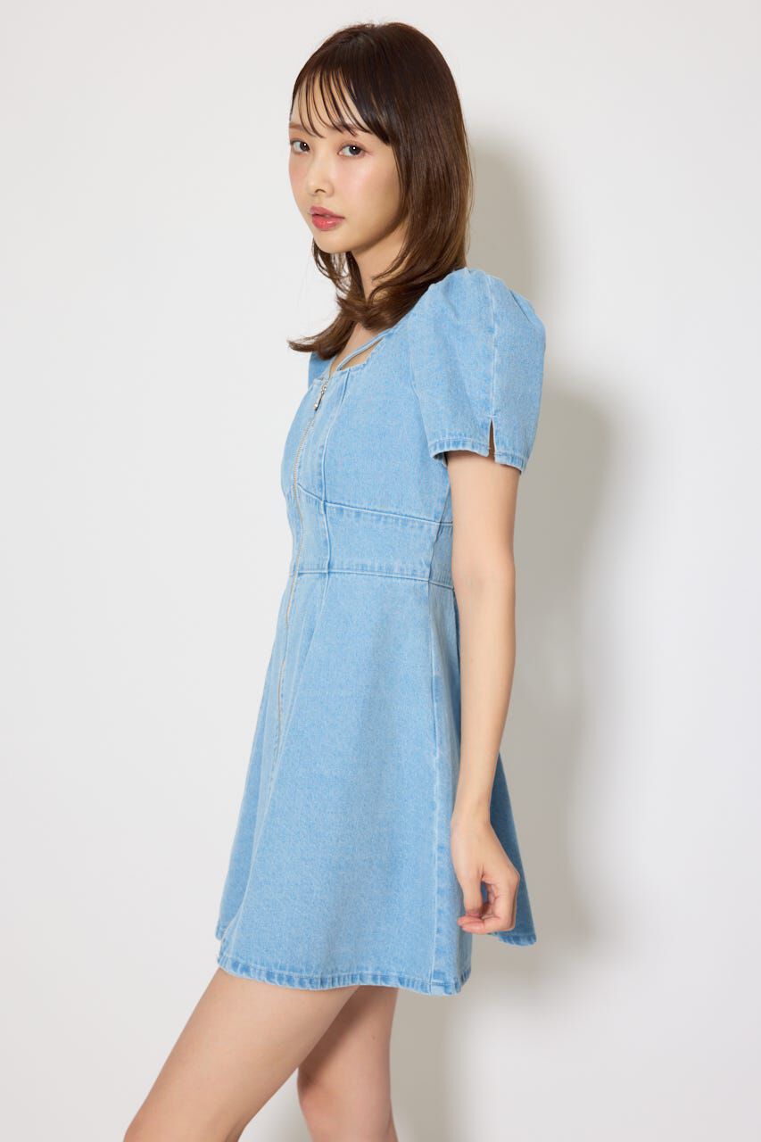 rienda「フロントジップマーメイドデニムミニワンピース」|ワンピース|