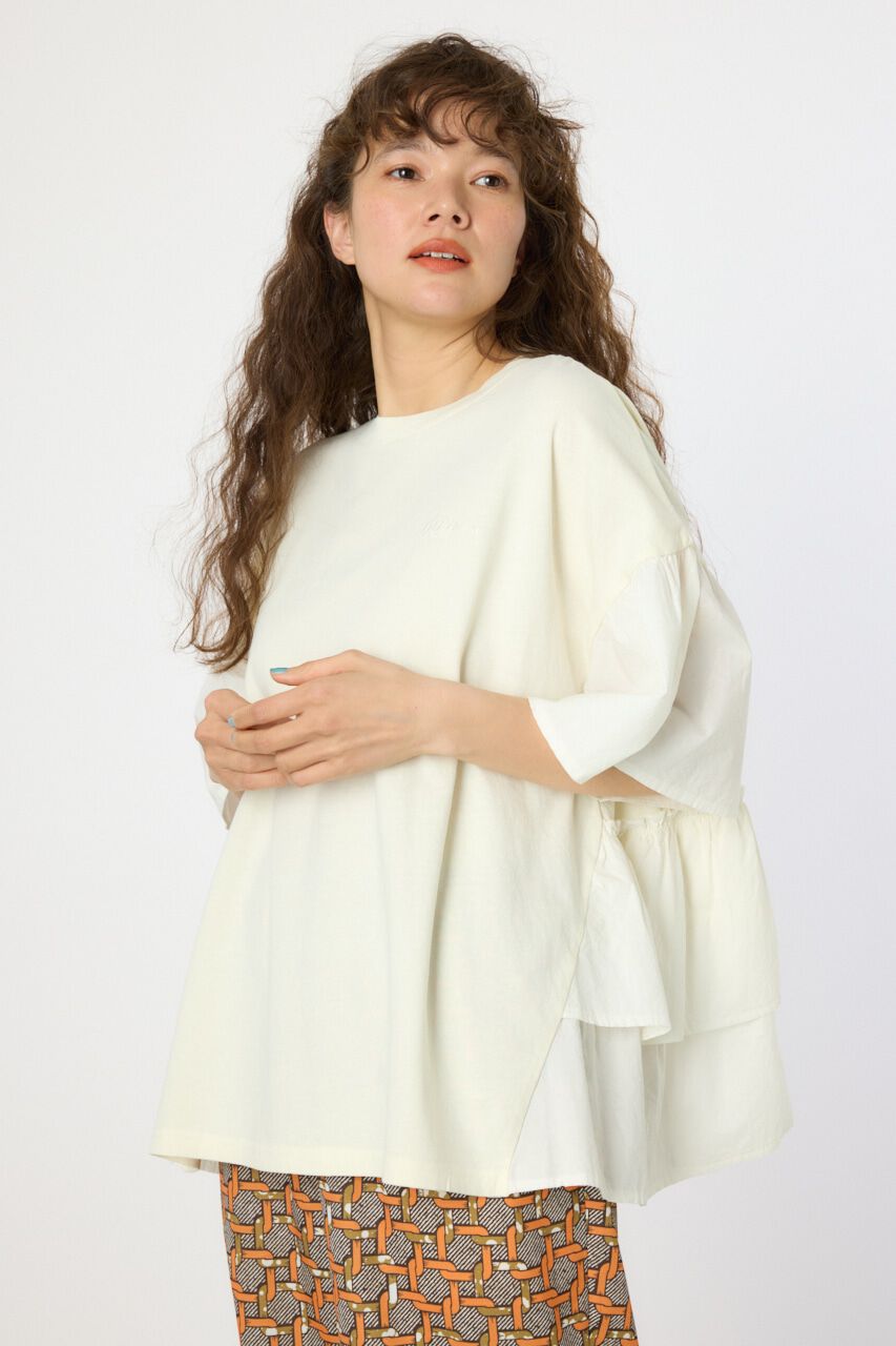 RODEO CROWNS「ピグメントバックフリルトップス」|Tシャツ・カットソー|O/WHT1