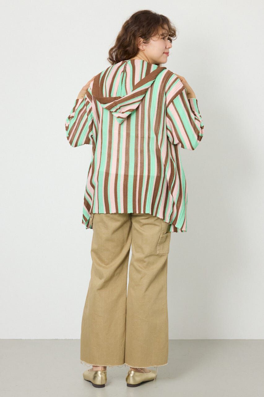 RODEO CROWNS「マルチカラーフードトッパー」|カーディガン|