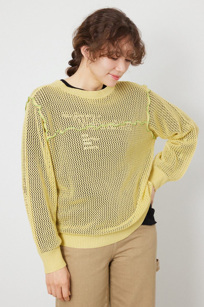 RODEO CROWNS「前後2WAYメローニットトップス」|ニット・セーター|L/YEL1