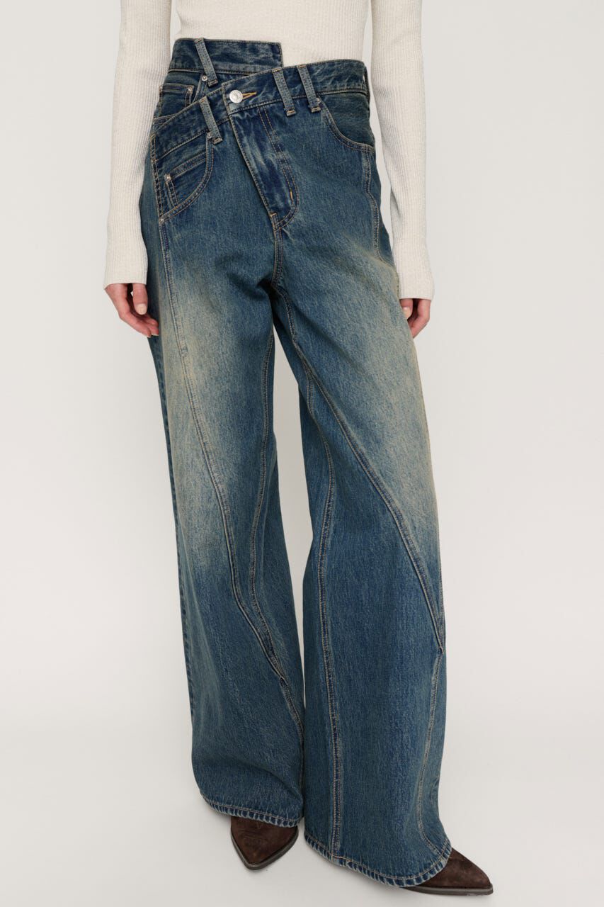 SLY「J／W SWITCHING STRAIGHT パンツ」|デニム|M/BLU7