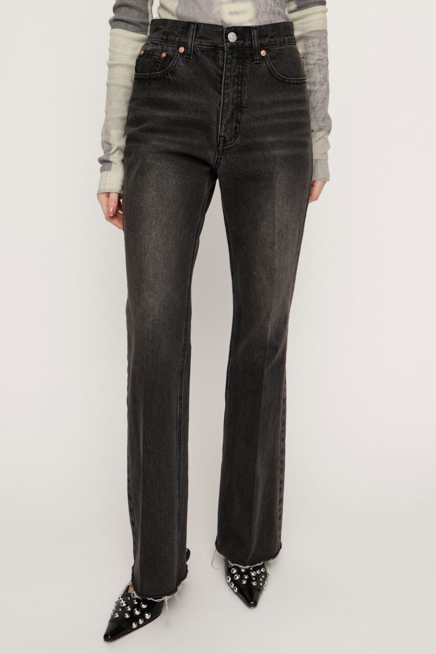 SLY「J／W SEMI FLARE DENIM パンツ」|デニム|BLK