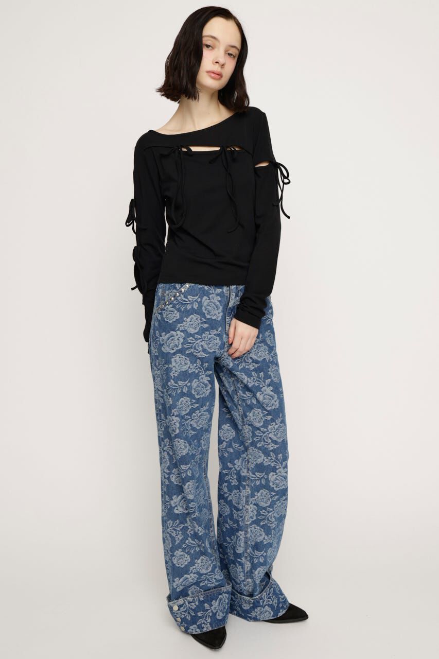 SLY「CUT OUT RIBBON トップス」|Tシャツ・カットソー|