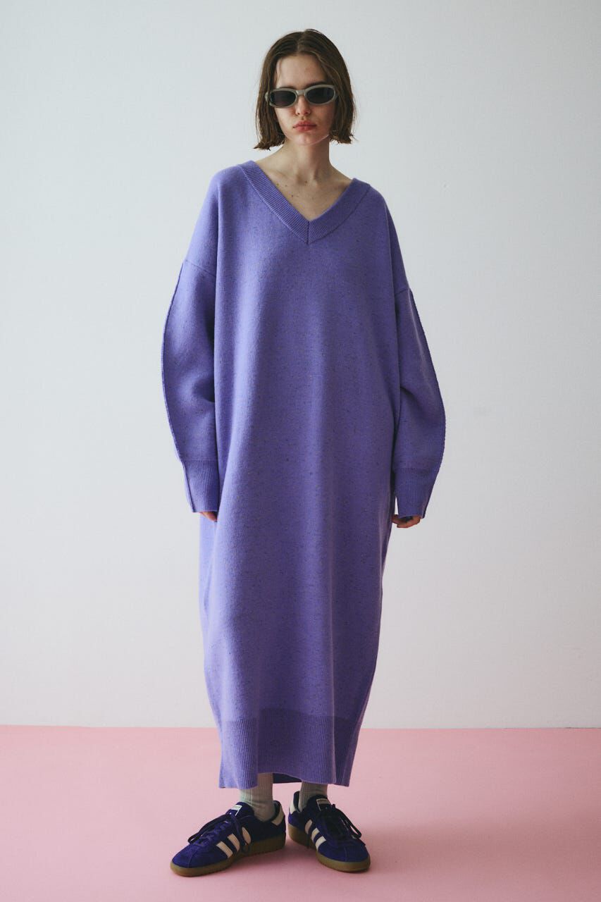 HeRIN.CYE「V neck knit one piece」|ワンピース|柄PUR5