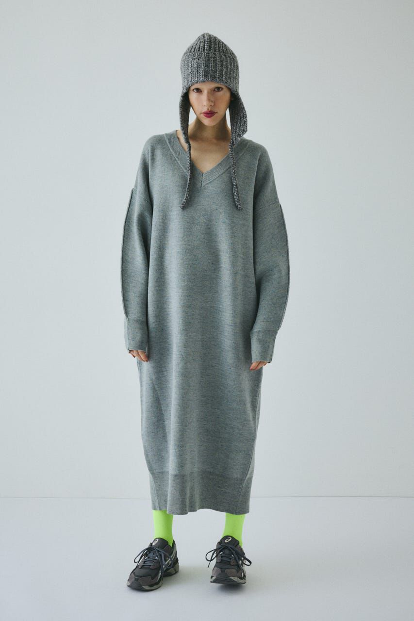 HeRIN.CYE「V neck knit one piece」|ワンピース|柄GRY5