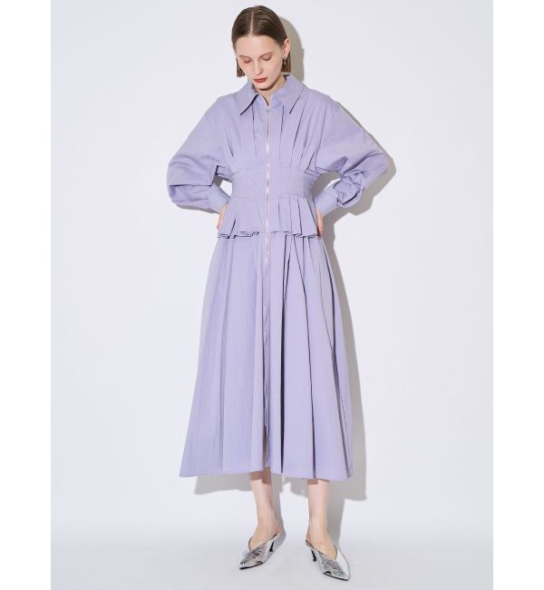 ELENDEEK「CENTER ZIP LAYERD OP」|ワンピース|ラベンダー