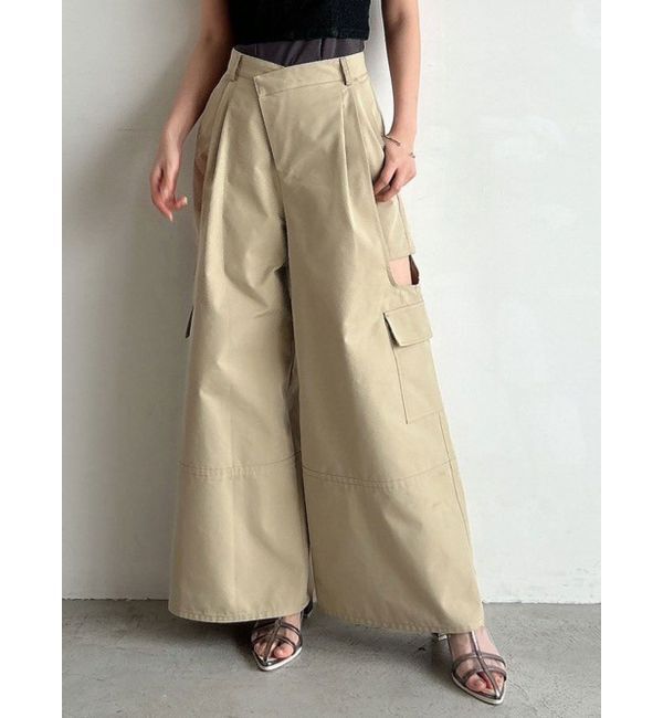 dazzlin「サイドオープンカーゴワイドパンツ」|その他|ベージュ