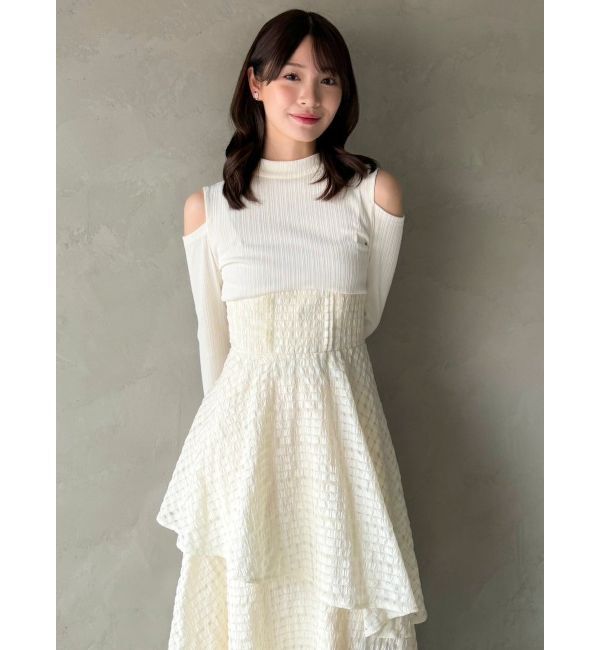 dazzlin「バックリボンティアードコンビワンピース」|ワンピース|